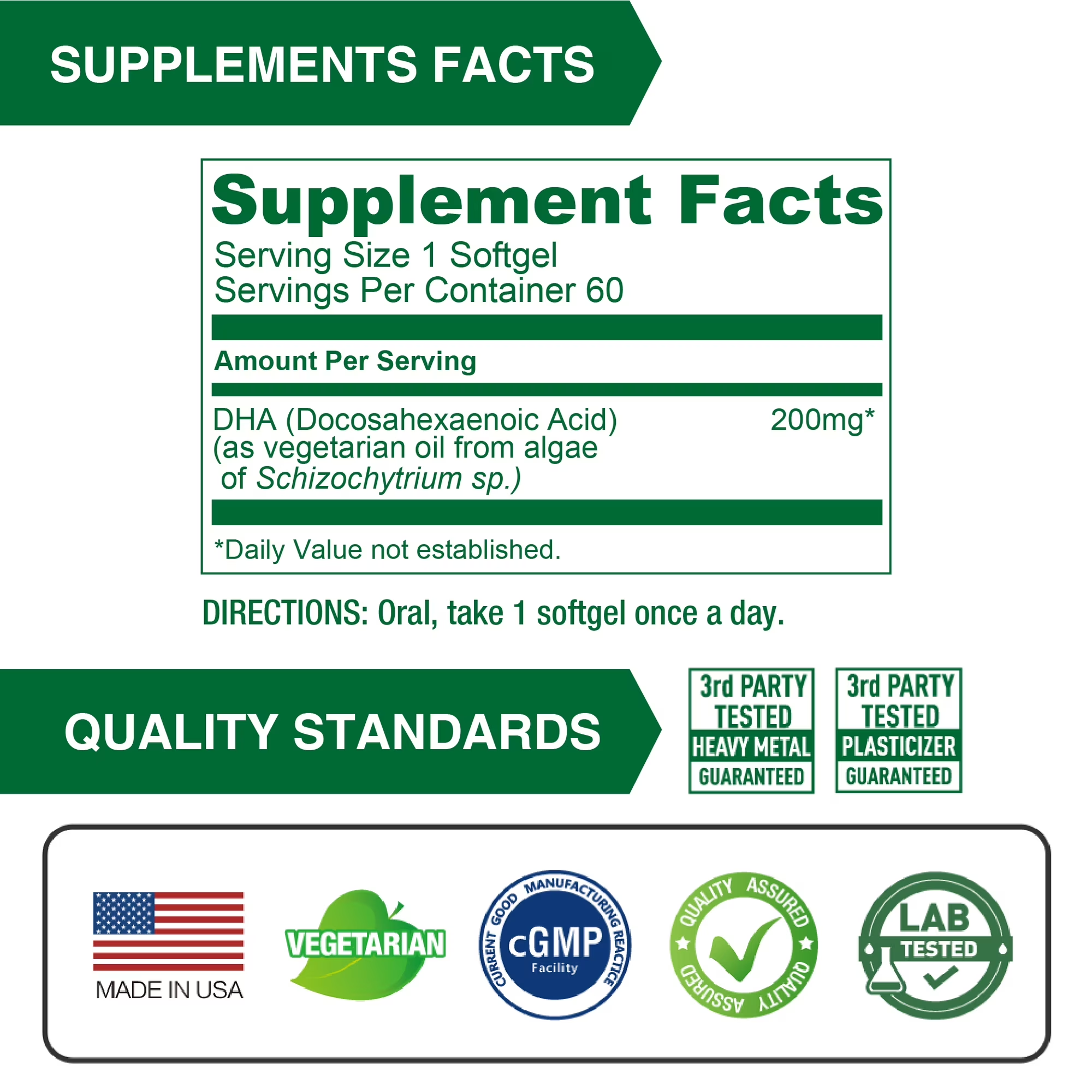 Algae Oil DHA 200 mg